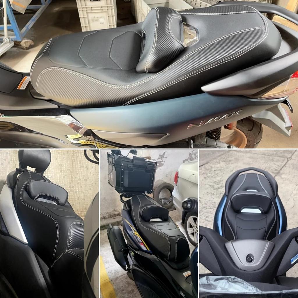 Yamaha NMAX155 N-MAX155 2020-2024 Motorcycle Seat, Single BucketSemi-Bucket, Carbon Black, Custom Seat, Lowered, Stepped Seat, Factory Style, with