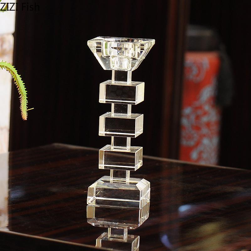 Minimalism Transparent Crystal Candle Holder Candlestick Desk Decoration Wax Melt Burner Aroma Diffuser Home Aroma Container