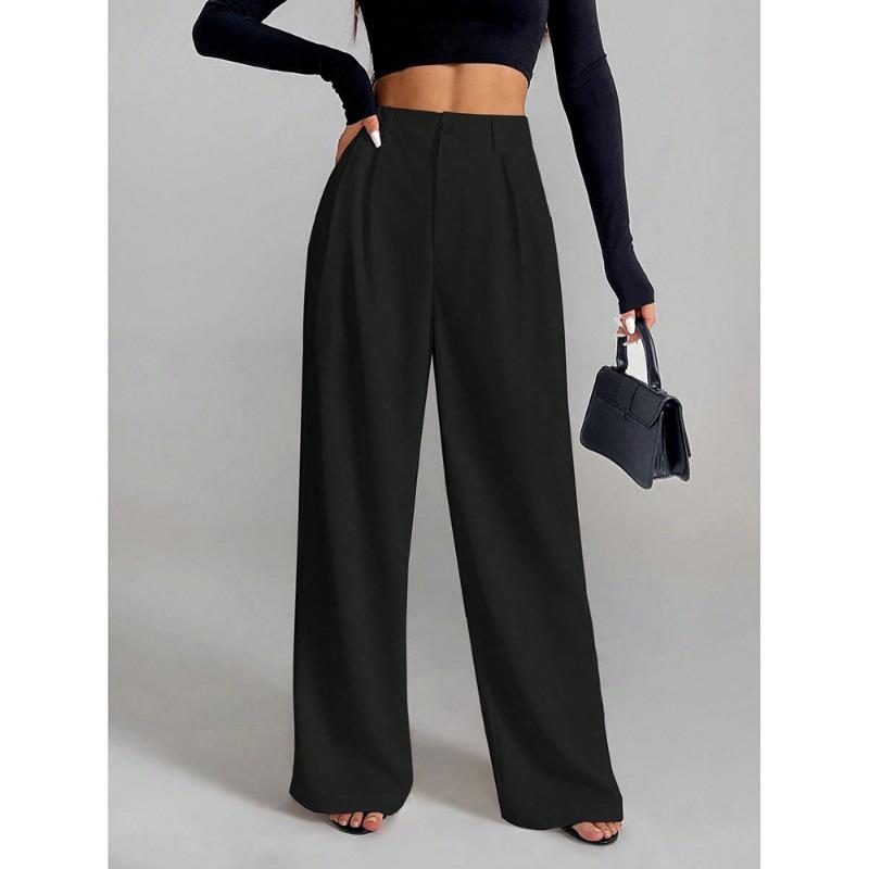 Ladies Drape High Waist Wide Legs Versatile Casual Loose Trousers
