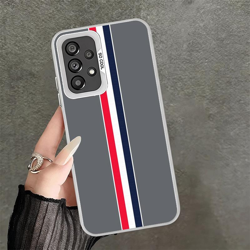 Luxury Sports Line Cool Stripe Soft Phone Case for Samsung A17 A16 A15 A14 A13 A57 A56 A55 A54 A53 A37 A36 A35 A34 A33 A26 A25 A