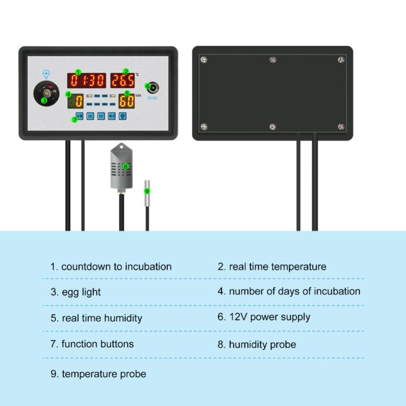 Intelligent Incubator Thermostat Automatic Egg Incubator Controller Thermostat For Eggs Duck Eggs Goose Eggs 12V