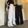 Women's Mid Rise Wide Leg Pants Straight Fit Striped Casual Trousers