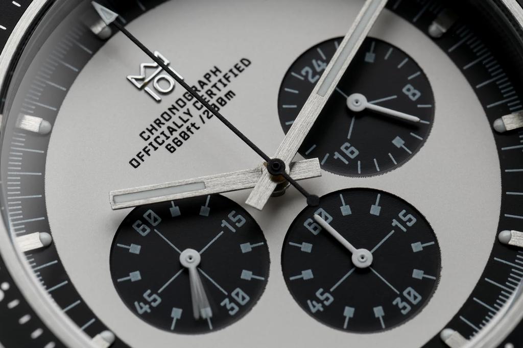 [HYAKUICHI 101] No.13 Hyakuichi Classic Chronograph No Date Center Chrono White Panda