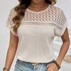 Summer Hollow Breathable Versatile Solid Color Short Sleeved Women's T-shirts