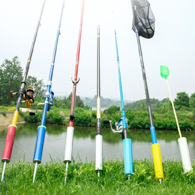 Fishing Rod Poles Holder Insert Ground Metal Stand Portable Fishing Poles Holder