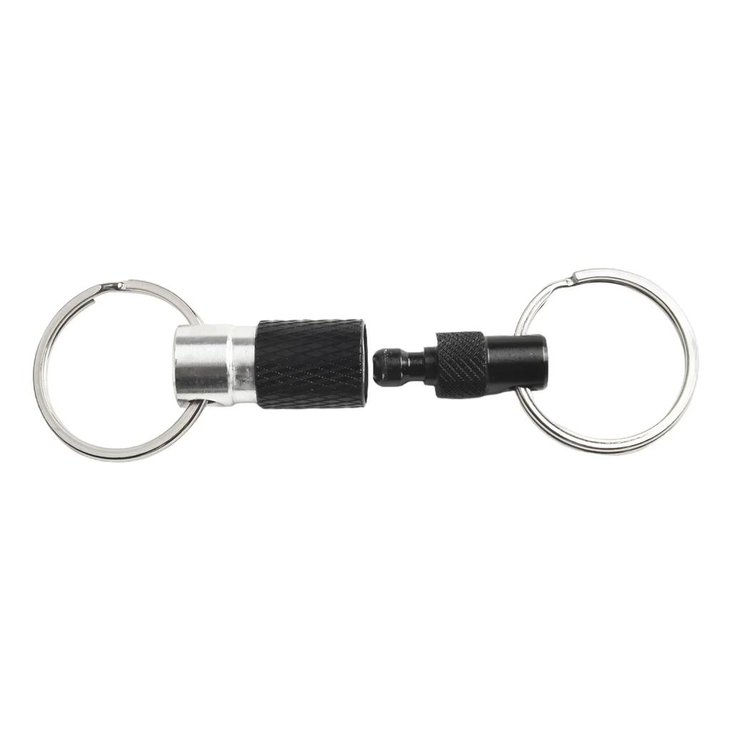 Portable Keychain With Detachable Quick Release Metal Key Ring° Rotation Dual Ring Buckle Hand Tools