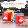 Wooden Fish Keychain Led Light Finger Keyboard Mini Fidget Button  Gift
