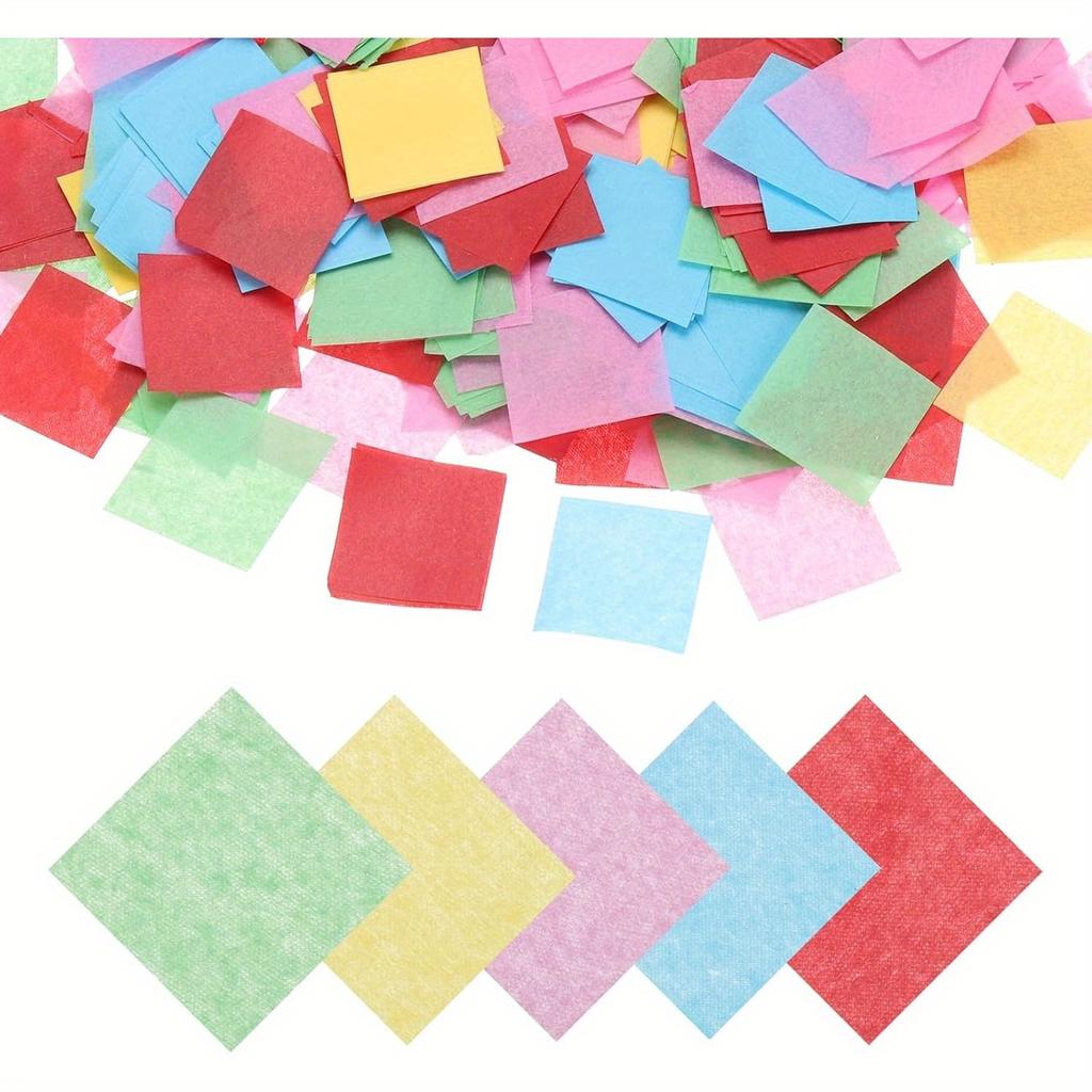 12set Colors Confetti Precut Craft Paper, Colorful Tissue Paper for Art Crafts, DIY Scrapbooking, Wedding Birthday Party