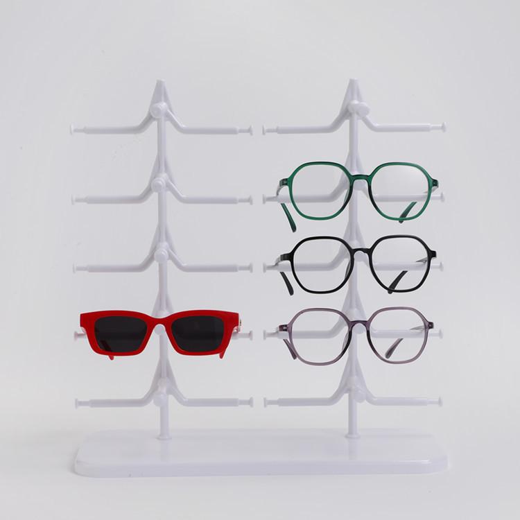 Countertop Eyewear Display Stand: Double Row for 10 Pairs, Single Row for 5 Pairs