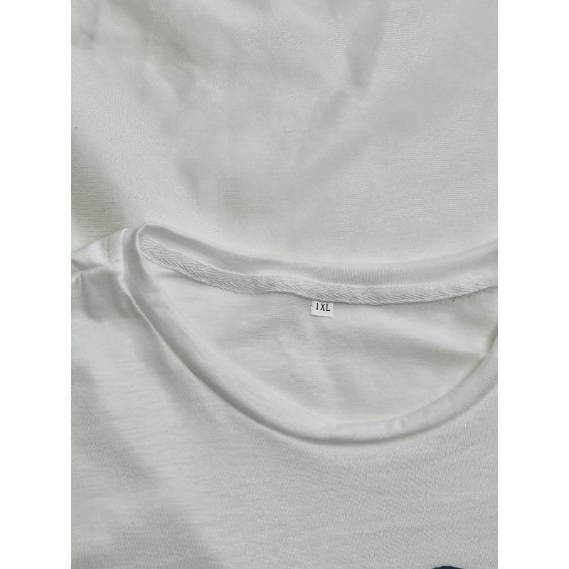 European sizes New American High Street Style Men's Oversized Drop-Shoulder Printed T-Shirt with Loose Fit and Round Neck