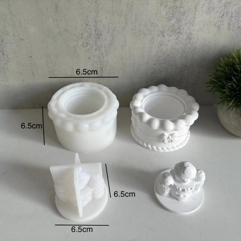 Creative New Castle Cake Storage Box Silicone Mold Candle Cup Gypsum Mold Jewelry Storage Box Dropping Mold Home Supplies