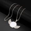 Diamond-encrusted Wing Photo Necklace Sticker Frame Titanium Steel Chain, Cool Hip-hop Sweater Chain
