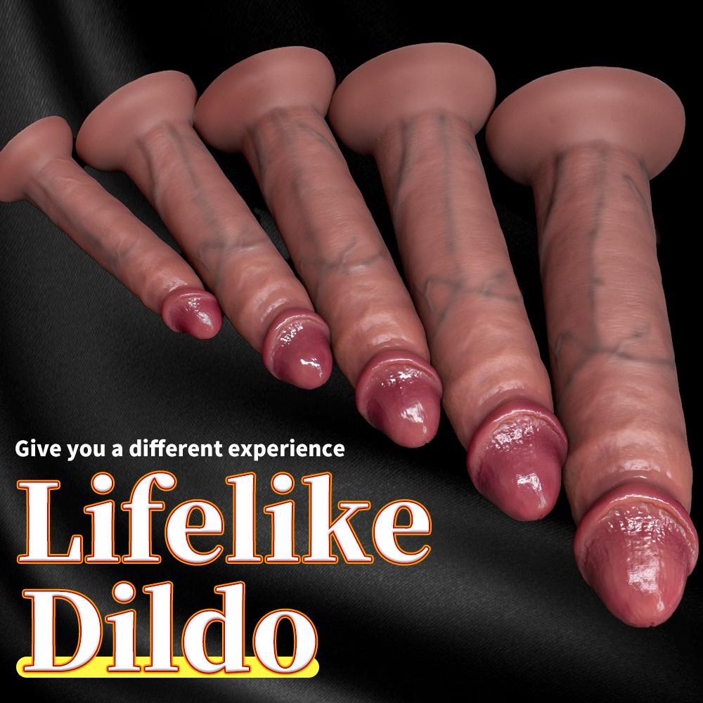 Realistic Dildo with Suction Cup Silicone Dildos Soft Liquid Silicone Realistic Huge Glans Penis Big G-Spot Dildos Adult Sex Toy for Men Gay Women