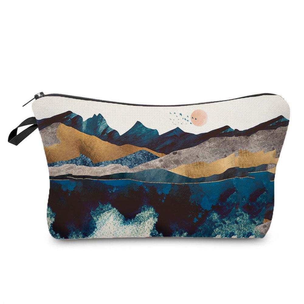Women Landscape Painting Print Cosmetic Bag Toiletries Organize Travel Storage Case 6672