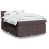 Box Spring Bed with Mattress Dark Brown 140 x 200 cm Fabric