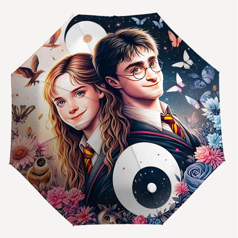 1PC Harry Potter, Butterflies Umbrella-8-Rib Reinforced, Automatic Open, Lightweight & Durable, Cute Fashion Accessory for Outdoor, D2632