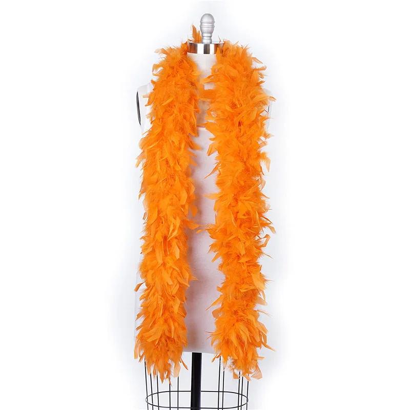 DIY 2 Meters Super Thicken Chandelle Turkey Feathers Boa Trim 80g Scarf/Costume/Party Dress Marabou Feathers for Crafts Boas Plumas