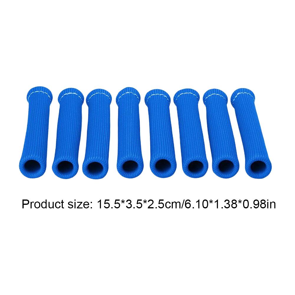 8Pcs Sleeve Protector Glass Fiber Heat Shield Sleeve 1000 F Degree Spark Plug Wire Protector High Temperature Auto Parts