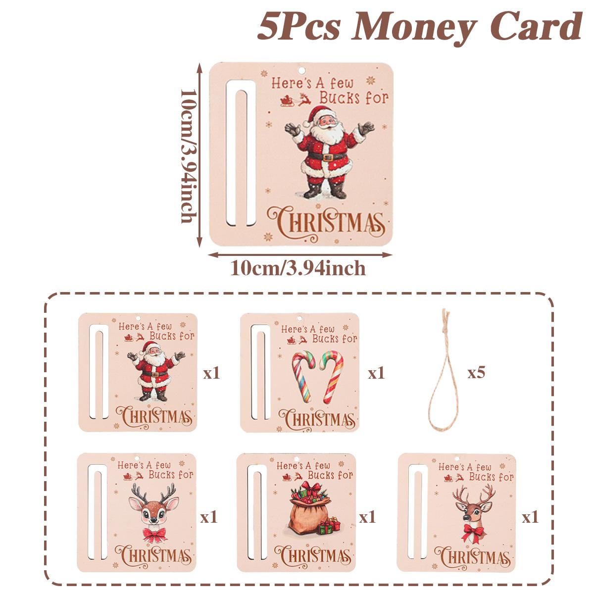 

Christmas Santa Claus Wooden Money Card Pendant Merry Christmas Decor for Home 2025 Navidad Xmas Tree Ornament New Year 2026
