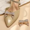 2Pcs/set Charm Buckle Wedding Bride Shoe Accessories Rhinestone Shoe Clip Square Bow Shoe Decorations Shiny Decorative Clips