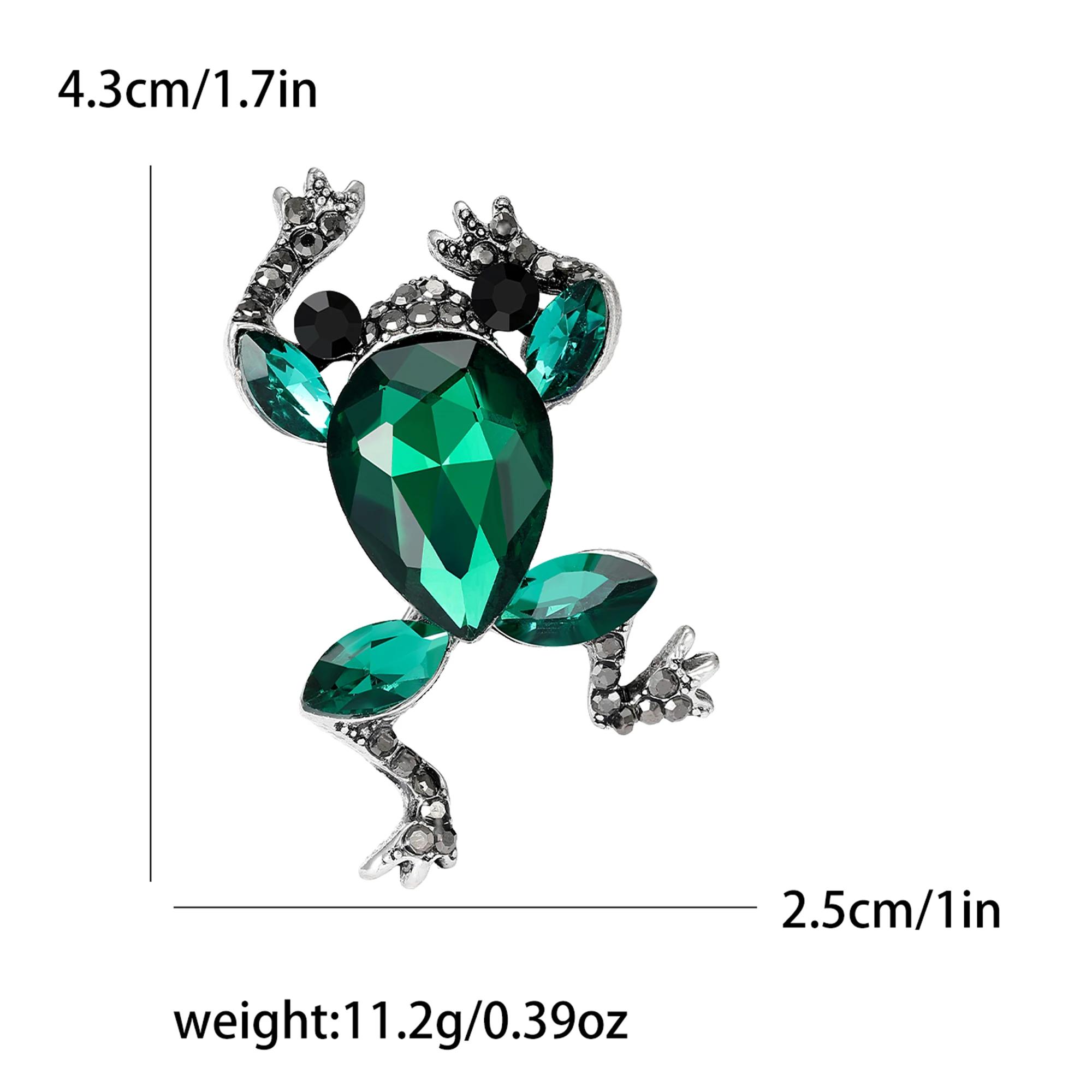 

Броши в виде жабы со стразами для женщин, унисекс, стеклянная лягушка, булавка для лацкана, булавка в виде животного, подарочный рюкзак для банкета, вечеринки, ювелирные изделия, аксессуары