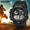 SANDA Waterproof Multifunctional Luminous Sports Watch with Alarm and Electronic Display for Students