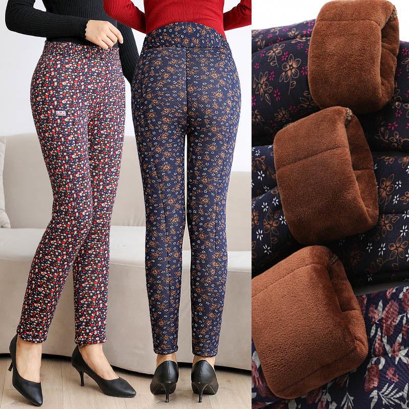 Thickened High-Waisted Warm Camel Pants for Women, Plus Size, Three-Layer, Winter Wear