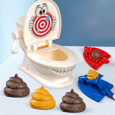 Two Person Interactive Catapult Throwing Toilet Bowl Battle Tabletop Coordination Parent-Child Game Catapult Toy
