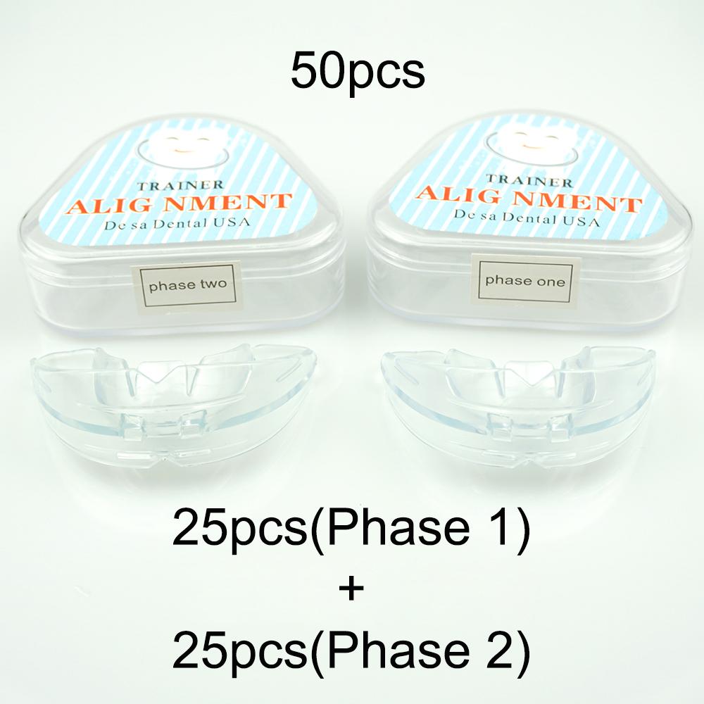 Durable And Safe 50Pcs Dental Silicone Orthodontic Braces Appliance Braces Alignment Trainer Teeth Retainer Bruxism Mouth Guard Tooth Whitening