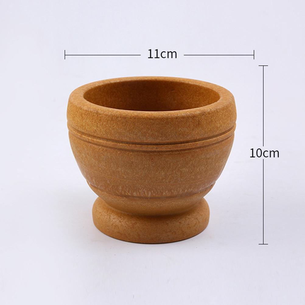 

Garlic Press Grinder Pp Plastic Pestle Bowl Set For Spice Herb Crushing Kitchen Tools Garlic Pounder Easy Clean Modern коричневий