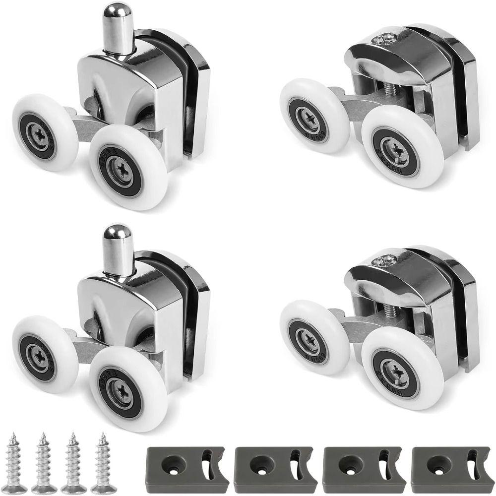 Aluminum Zinc Zinc Alloy Sliding Door Rollers 23/25mm Replacement Rollers Door Wheels  Bathroom Installation