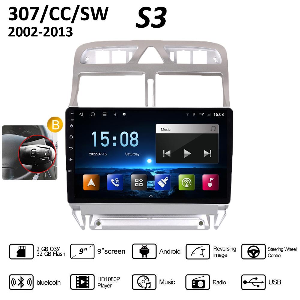 Car Radio Android Gps Navigation Player For Peugeot 307 307CC 307SW 2002-2013 Multimedia Stereo WiFi Video 2din 2 DIN Carplay 2+32GB
