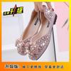Pearl rhinestone women's shoes soft-soled single shoes women's shallow mouth single shoes women's 2025 summer and autumn new models