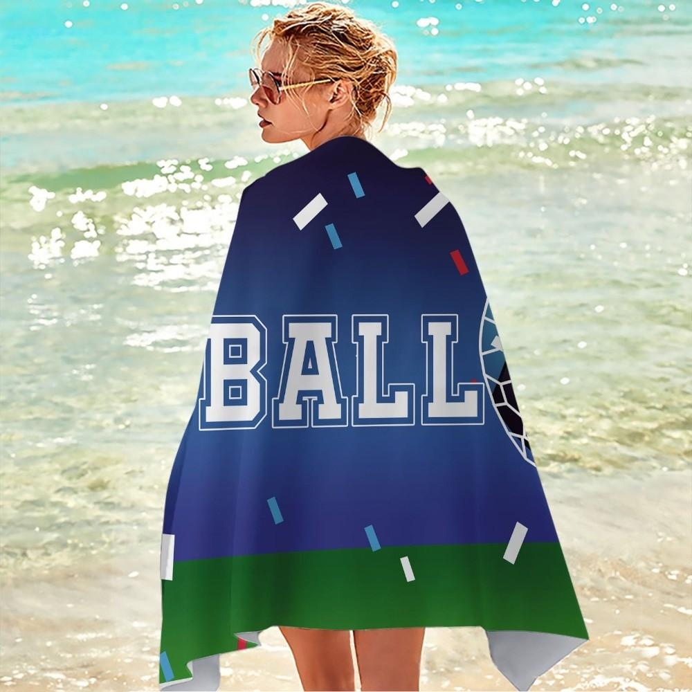Breathable Quick-Dry Beach Scarf Soft Sports Towel Football Print Beach Towel  Football Event