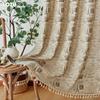 1PC LOZUJOJU Ins Style Vintage Eiffel Tower Printed Durable Tassel Edge Semi Blackout Curtains for Windows Balcony Bedroom Living Room Home Decor