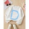 David Signature Design Girls' Crew Neck Fashion Sweatshirt, Autumn and Winter Western Style Top, Children's Long Sleeved T-shirt,