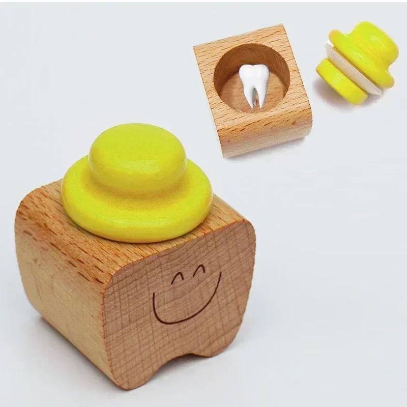 

Baby Wood Tooth Box Organizer Milk Teeth Storage Language Spain English Collect Teeth Umbilica Save Gifts Baby Tooth Box