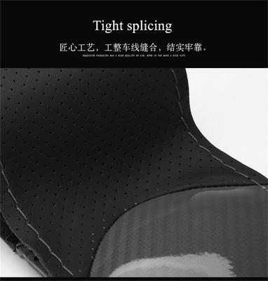 New 38cm PU Leather DIY Black Carbon Fiber Deluxe Car Steering Wheel Cover Trim 1Pcs