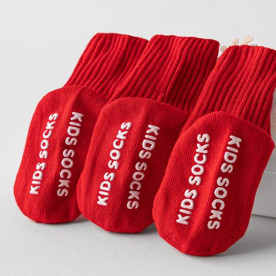 1 Pair 3D Knit Christmas Baby Socks Soft Cotton Novelty Socks with Doll Design Anti-Slip Bottom Socks for Toddlers