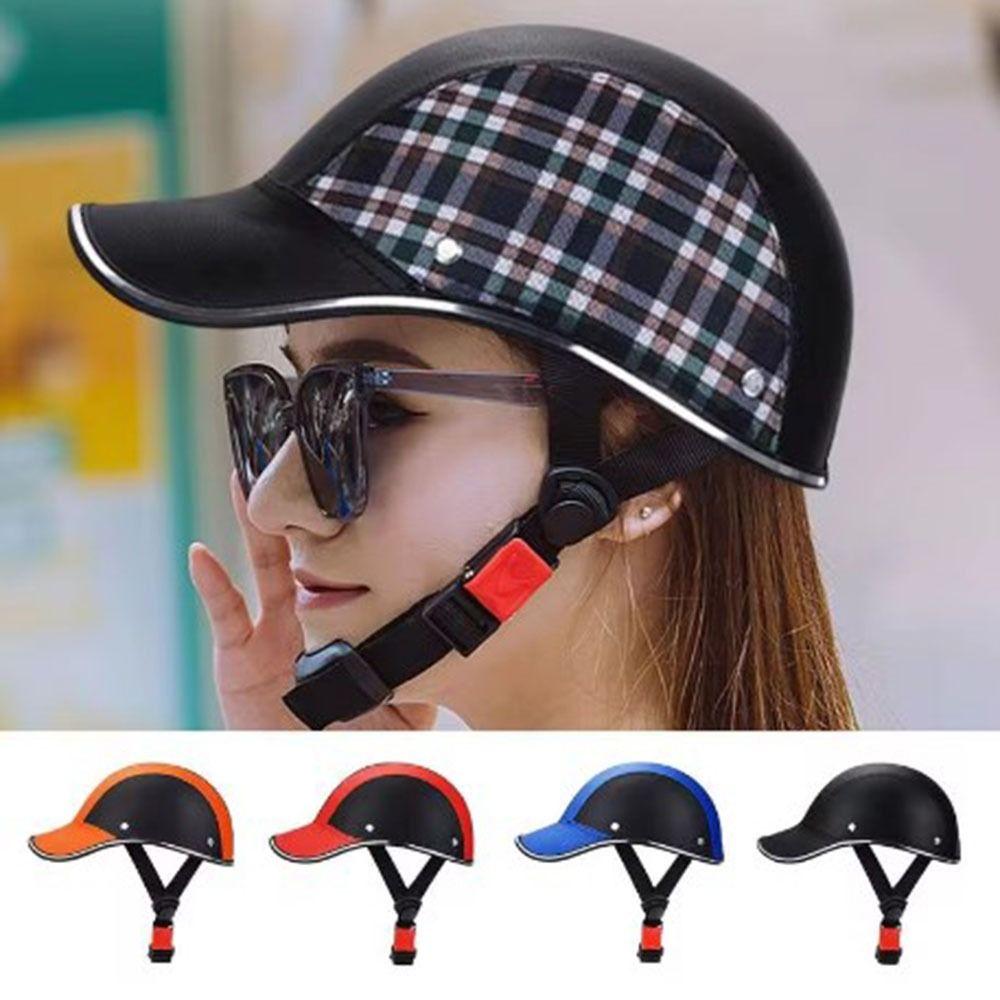 Adjustable Strap Motorcycle Half Helmet Safety Cycling Helmet Light Bike Hard Hat  Summer
