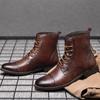 Herren Retro Arbeitsstiefel Geeignet für Herbst Winter Business Freizeit Baumwollfutter Outdoor Warm Westliche Cowboy-Stiefel (38-48)