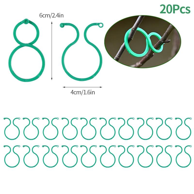 20/50/100Pcs Garden Vine Strapping Clips Plastic Bundled Buckle Ring Tomato Flowers Plant Stems Fixing Tie Garden Accessories