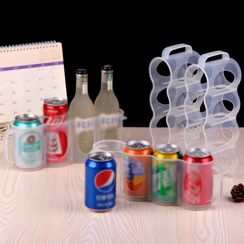Tragbare Aufbewahrungsbox für Getränkedosen, geeignet für Kühlschrankregal, Bierdosenregal, Kühlschrankaufbewahrung, Ausziehregal, transparentes Plastik