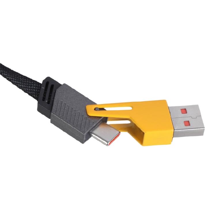 Fast Charging Power Cord 65W Type C + USB to Type C Data Cable Wire 2-in-1 Designing with 480Mbps Transfer Rate 25/50cm