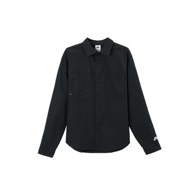 Chemise à Manches Longues Couleur Unie Style Polo SB Multipoches Unisexe Noir Blanc FV7346-010