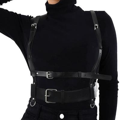 Gotischer Retro Punk Gürtel, Körpergurt, Zweireihiger Schultergurt, Performance Kostüm Gurt, Dicke Mit Gürtel