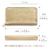 Genuine Leather Coin Case, Zipper-Around, Cowhide Leather Pouch, Mini Wallet, Compact, Simple, Luxury Leather, Glitter Gold