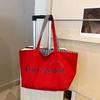 2025 New Colorful Reversible Canvas Tote Bag Striped Shoulder Bag