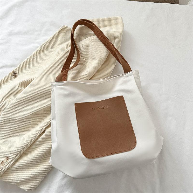 

New Japanese Literary Canvas Bag Ins Casual Forest Solid Color Handbag High-end Fashion Style Korean Retro Single-shoulder Women s Bag No pendant