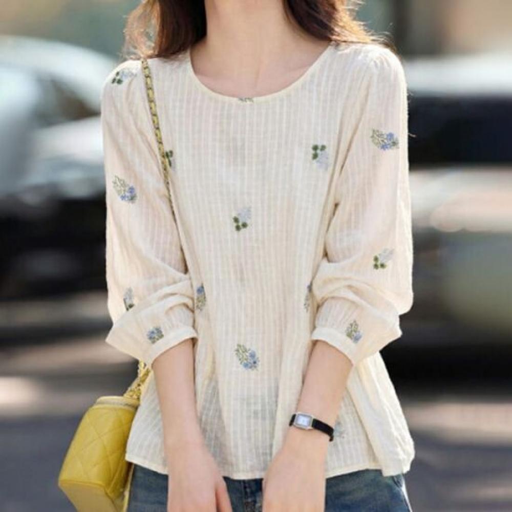 Navava Women S Floral Embroidery Round Neck 3 4 Sleeve blouSe Nb3128